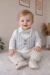 Mavi papyon yelekli 3’lü takım