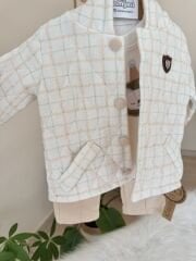 Premium bej kapitone montlu 3’lü takım