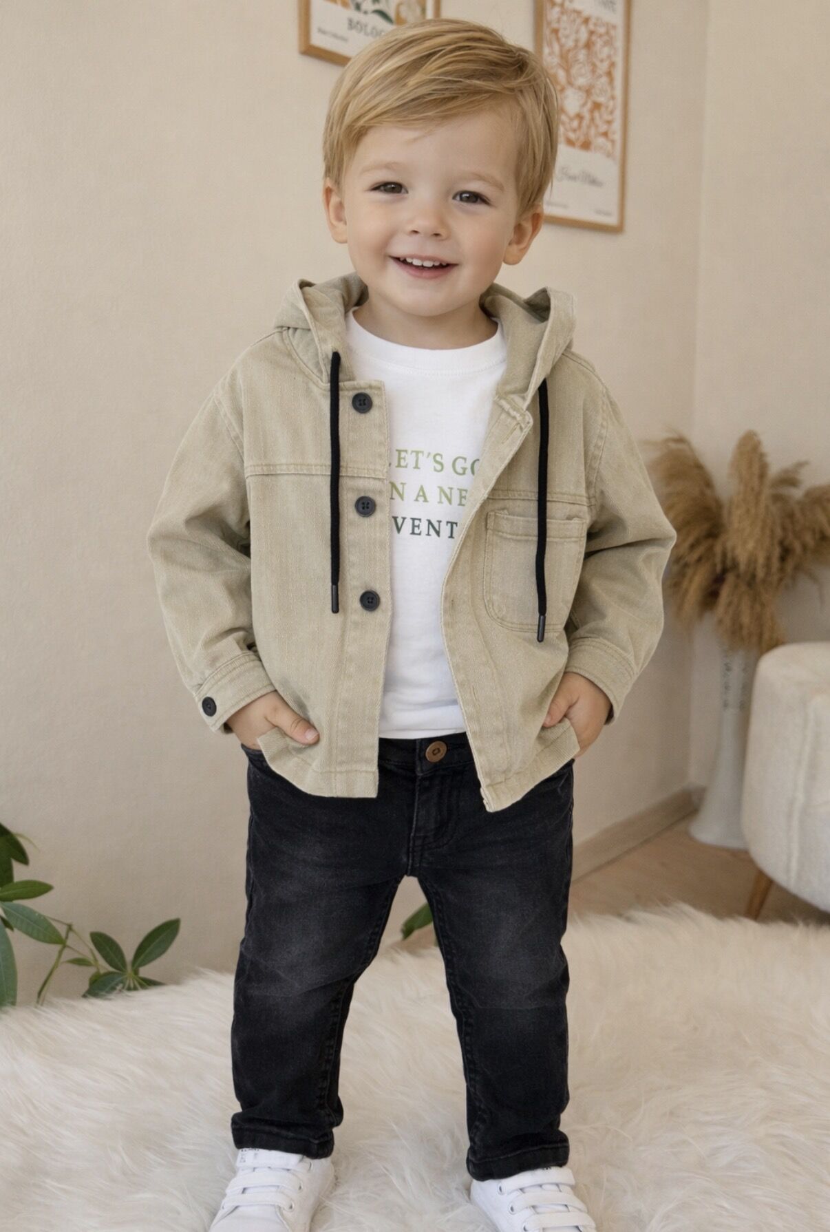 Yağ yeşili spor ceketli 3’lü takım