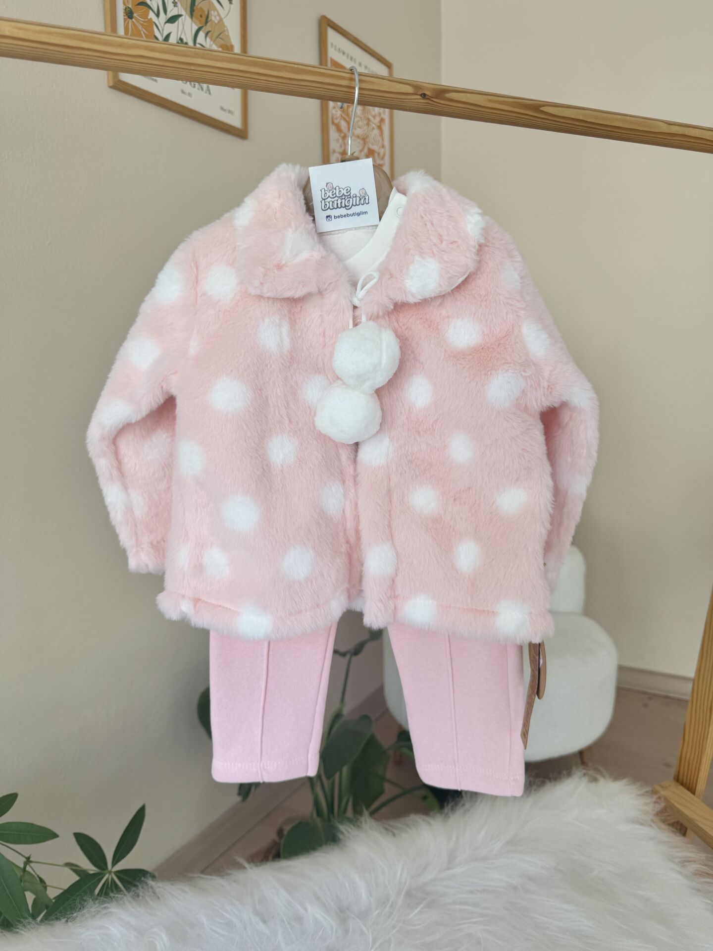 Premium kürk montlu 3’lü takım