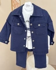 Lacivert ceketli 3’lü takım