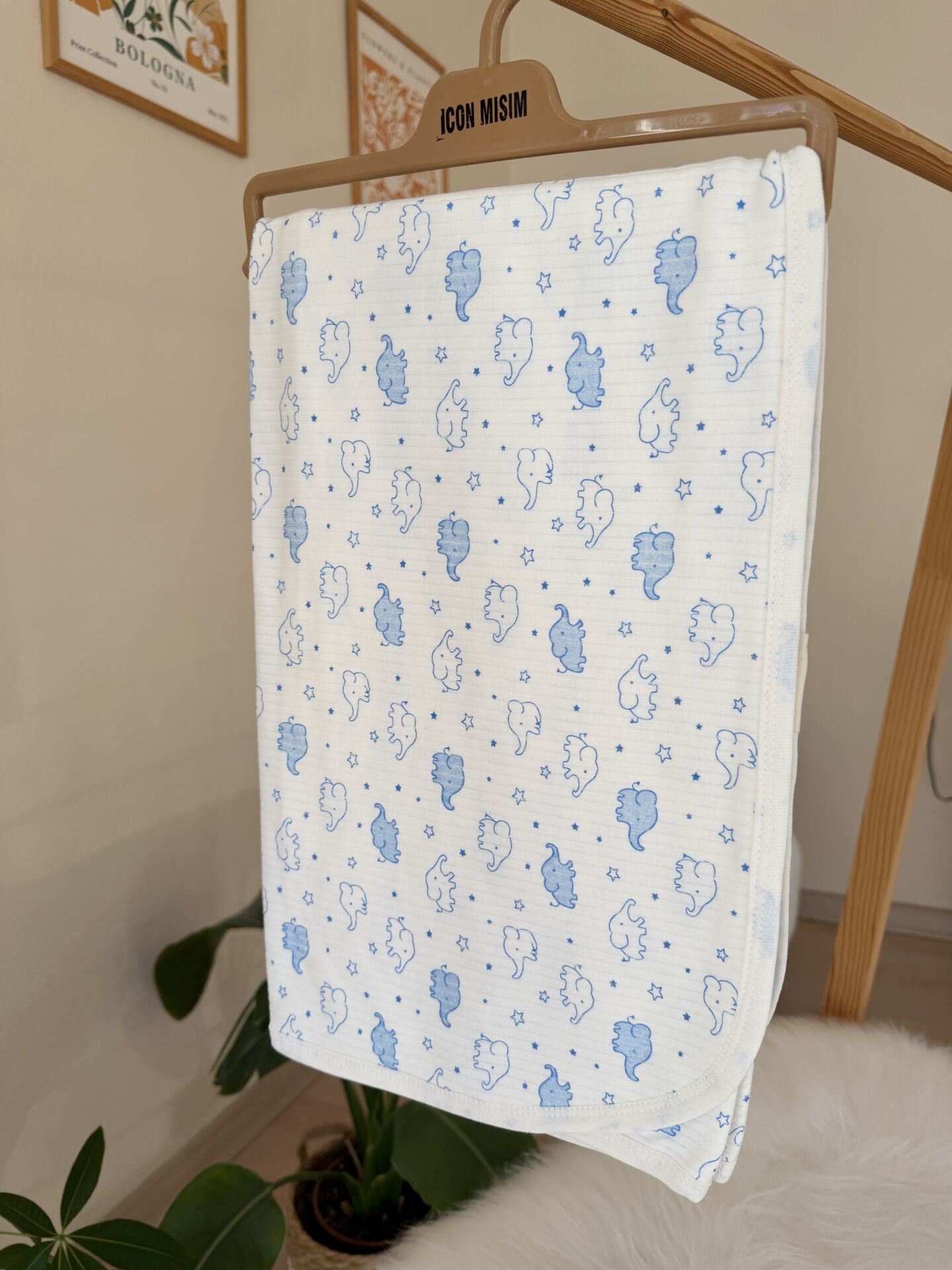 Bebe mavisi filli battaniye