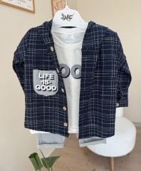 Lacivert gömlekli 3’lü takım