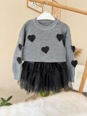 Gri trikolu kalpli takım