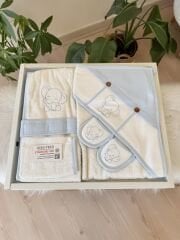 Bebe mavisi filli 4 parça banyo set