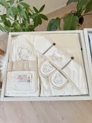 BEJ FİLLİ 4 parça banyo set