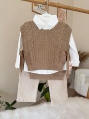 Premium tasarım süveterli 3’lü takım (bej vizon)