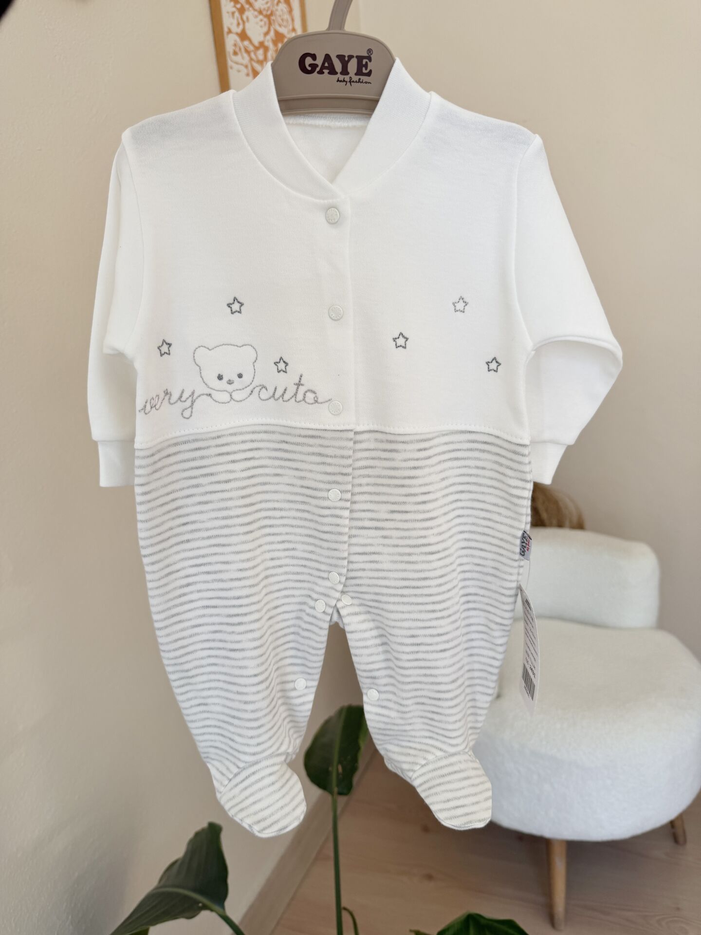 Sevimli desen gri tulum