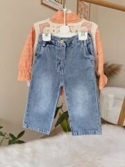 Yavruağzı tasarım süveterli 3’lü takım