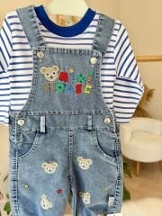 İndigo çizgili kot Slopet