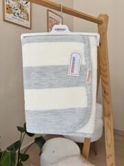 Gri çizgili WELSOFT battaniye