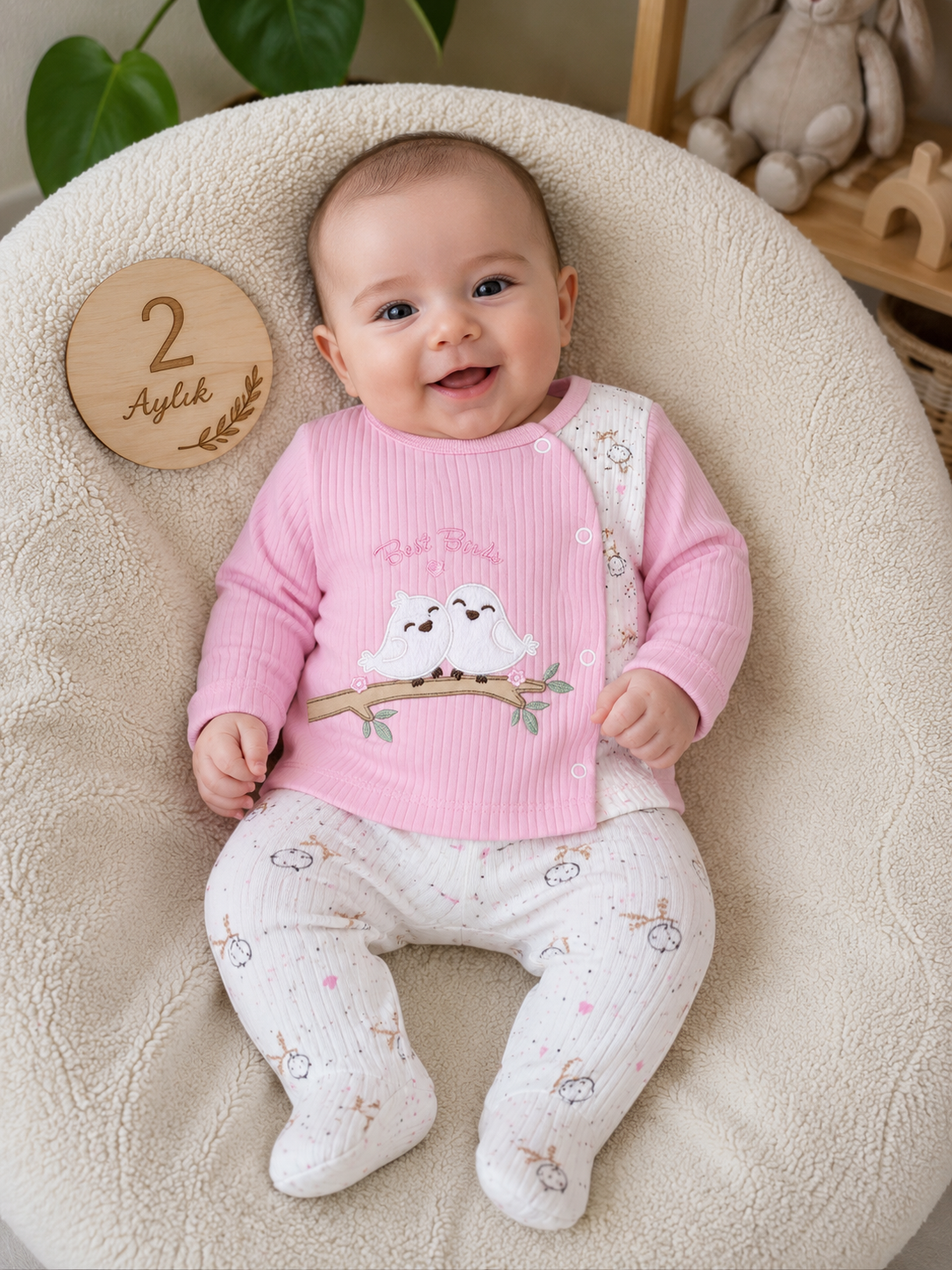 Pembe kuşlu 5’li set