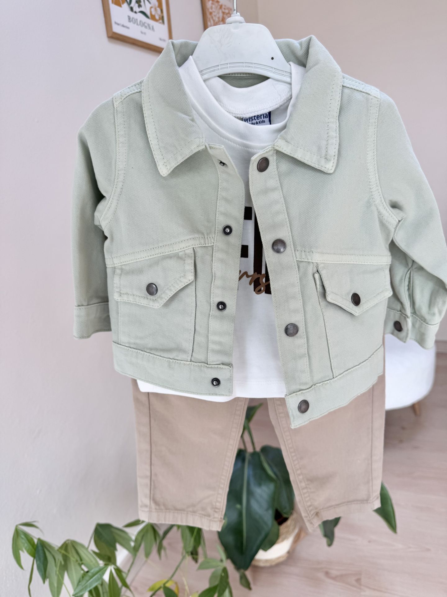 Mint yeşil ceketli 3’lü takım