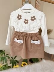 Kahve çiçekli 2’li takım