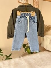 Yeşil kaşe bomber ceketli 3’lü takım