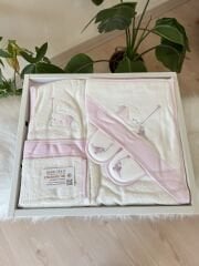 Pembe tavşan kuş banyo set