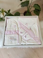 Pembe tavşan kuş banyo set