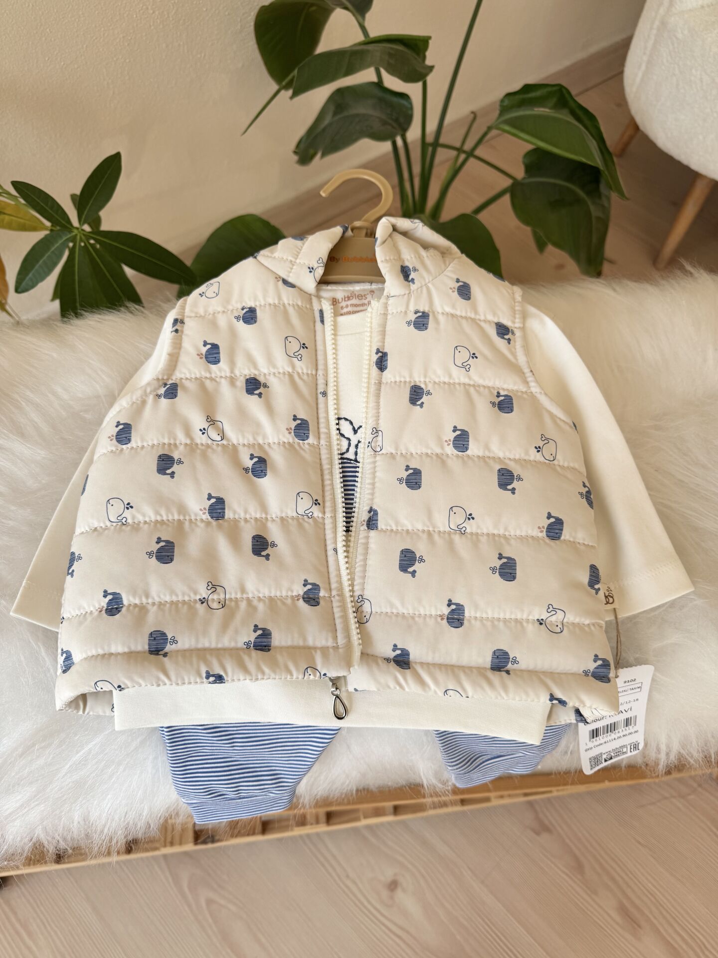 Mavi balık şişme yelekli 3’lü takım