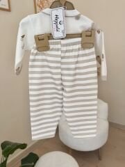 Kahve desenli pratik takım