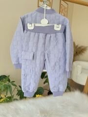 Lila love bomber ceketli 3’lü takım