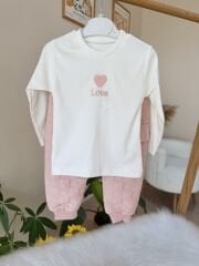 Pudra love bomber ceketli 3’lü takım