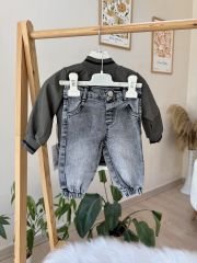 Yeşil bomber ceketli 3’lü takım