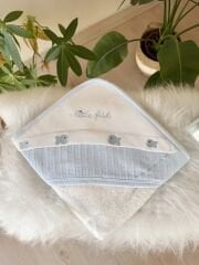 Premium mavi balıklı havlu