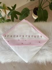 Premium pembe lale havlu