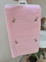 Pembe tavşan peluş battaniye