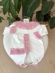 Premium Pembe güpürlü bereli tulum