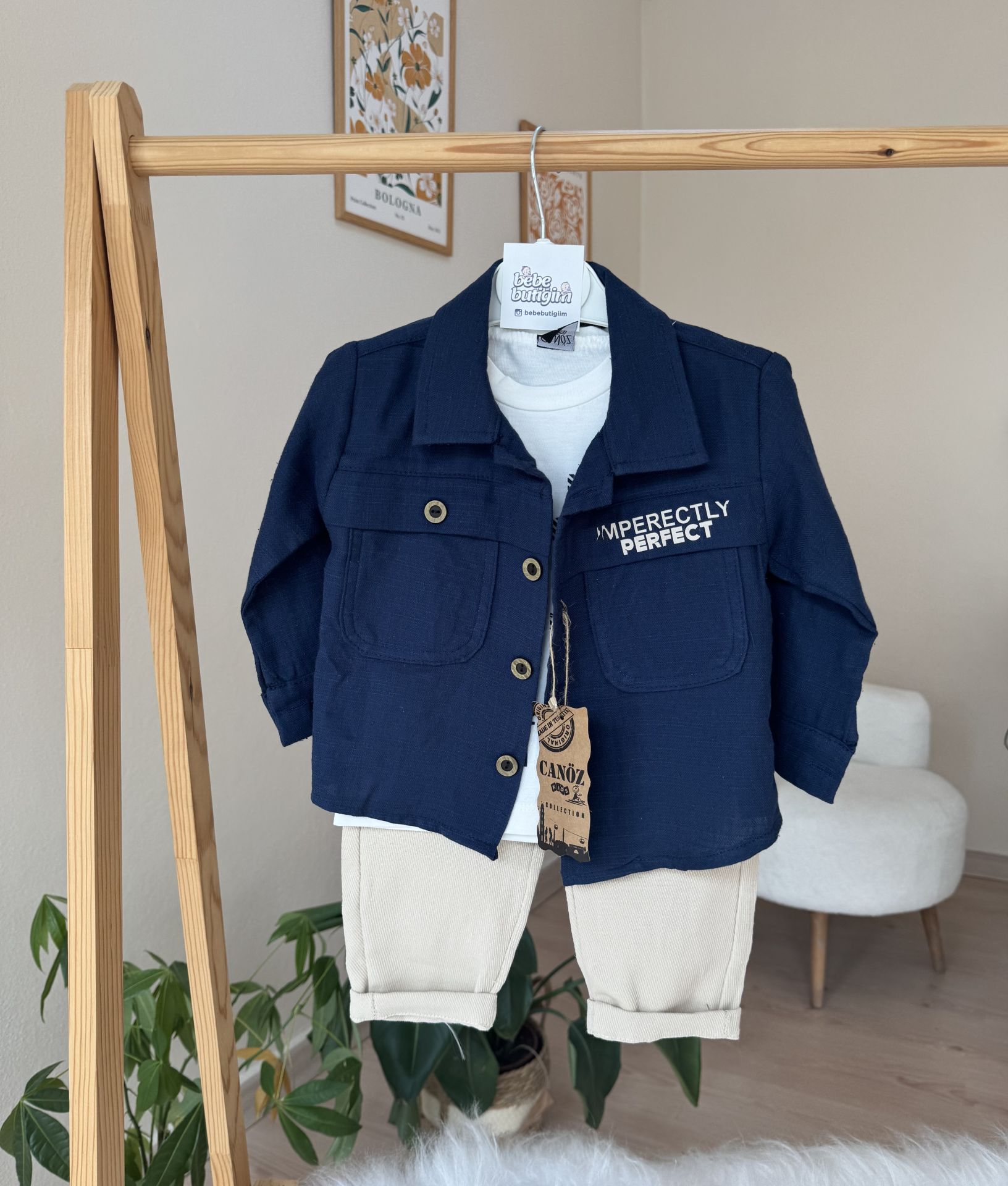 Lacivert gömlekli 3’lü takım