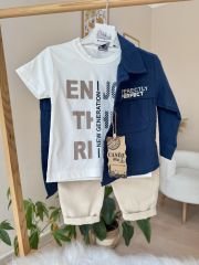 Lacivert gömlekli 3’lü takım