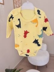 Sarı dinazorlu çıtçıtlı badi