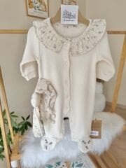 PREMİUM aksesuar detaylı triko tulum