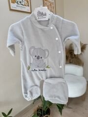Gri koala bereli kadife tulum