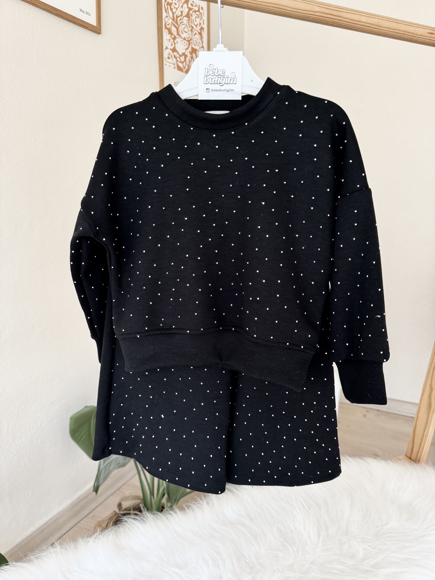 Taşlı oysho model kumaş 2’li takım