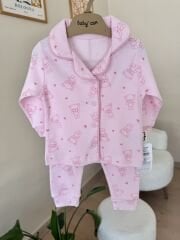 LÜX kalite pembe sevimli pijama takımı