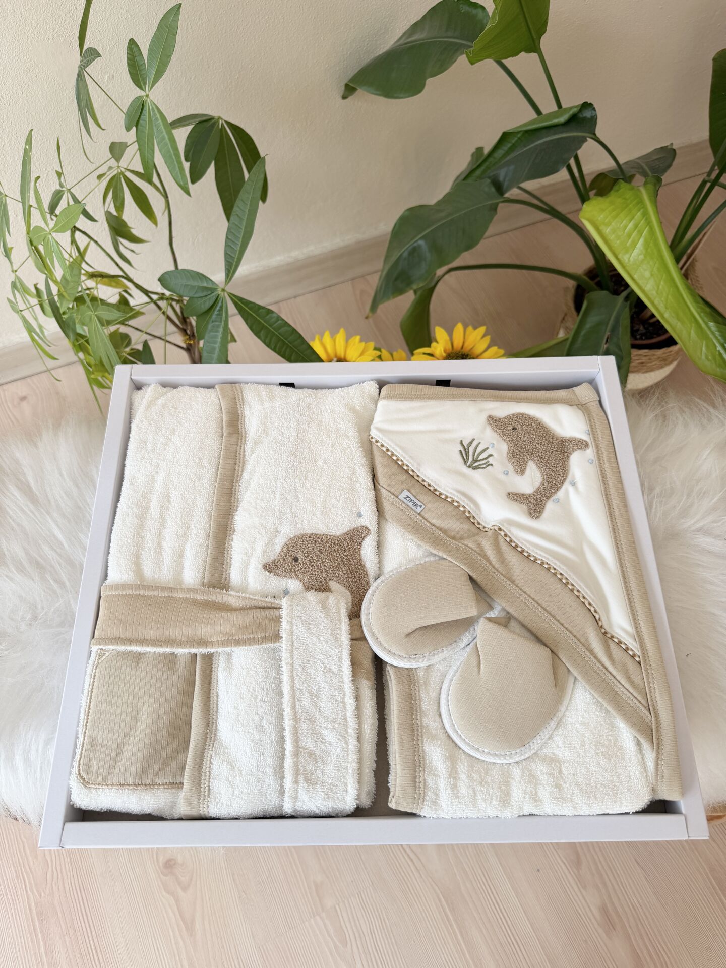 Balıklı 4 parça banyo set