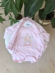 Pembe çiçekli 3’lü hırkalı takım