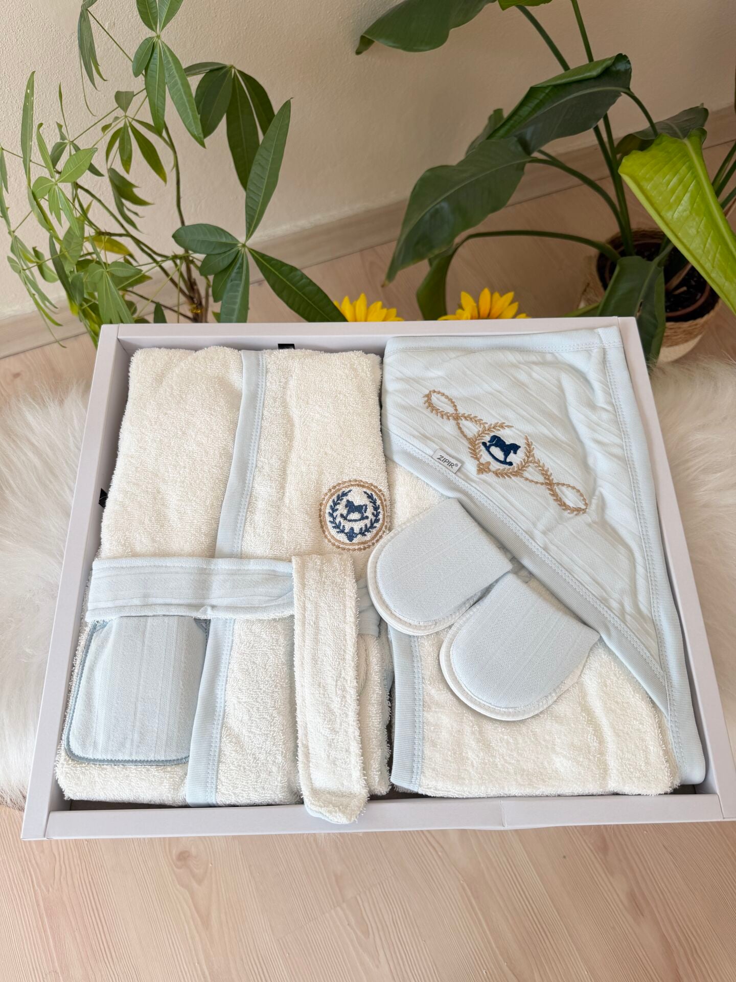 Bebe mavi banyo set