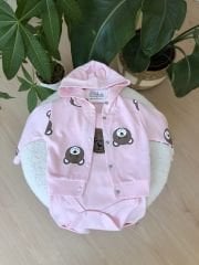 Pembe ayıcıklı 3’lü hırkalı takım