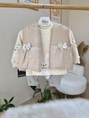 PREMİUM tavşan kulak 3’lü yelekli takım