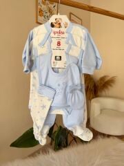 Bebe mavi yıldızlı fil 8’li set