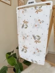 Çiçekli tavşan müslin battaniye