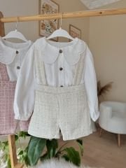 Krem yaka detay gömlekli Slopet