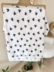 Lacivert Mikili tulumlu battaniyeli 5 parça set