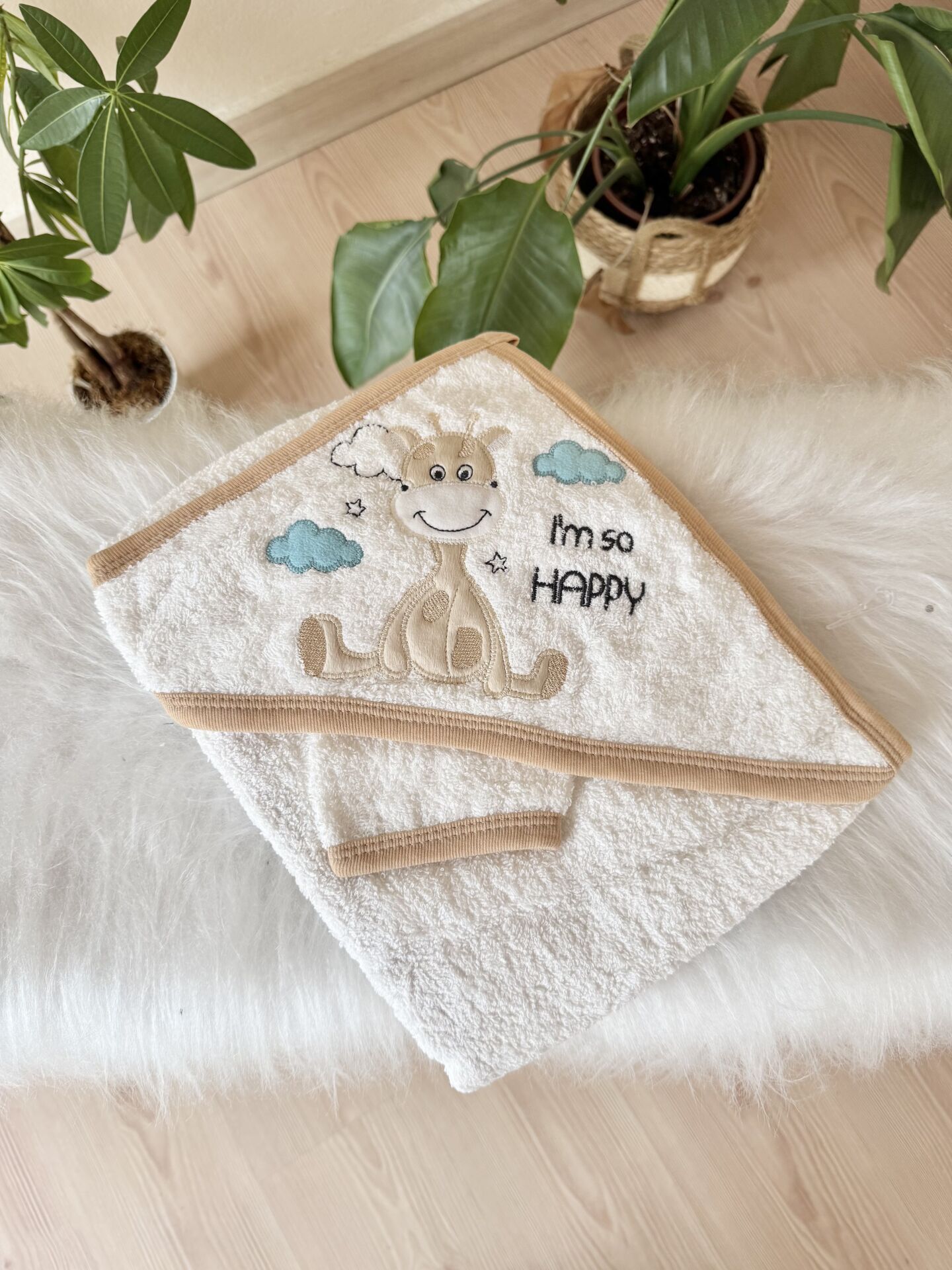 Zürafa detaylı havlu