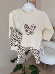 Krem leopar 3’lü pratik takım