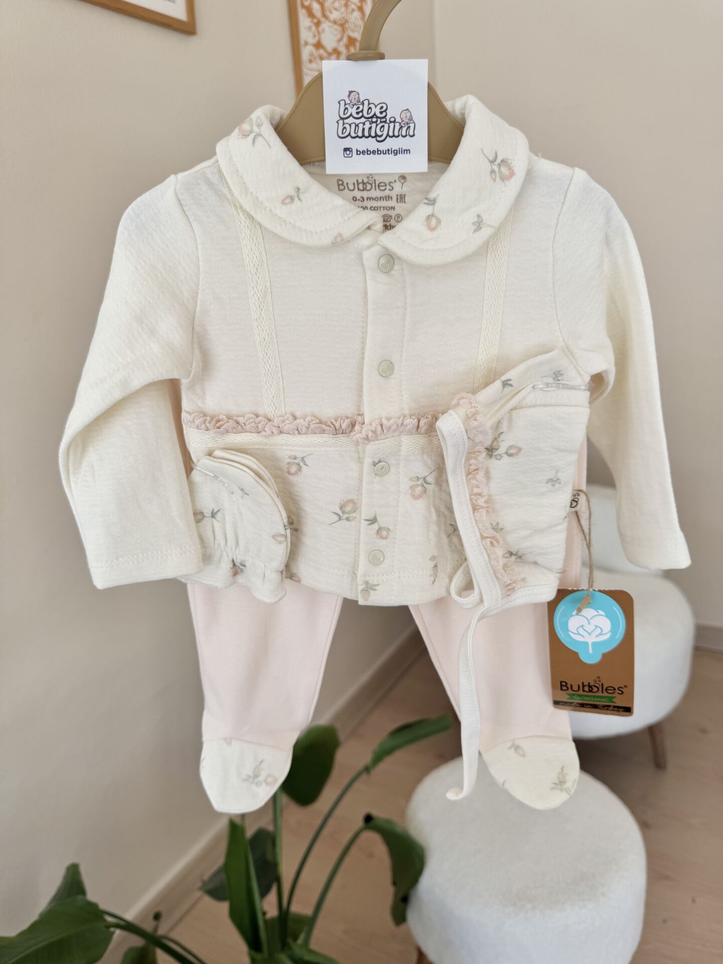 PREMİUM pudra çiçekli 5’li set