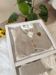 Kahve papyonlu set